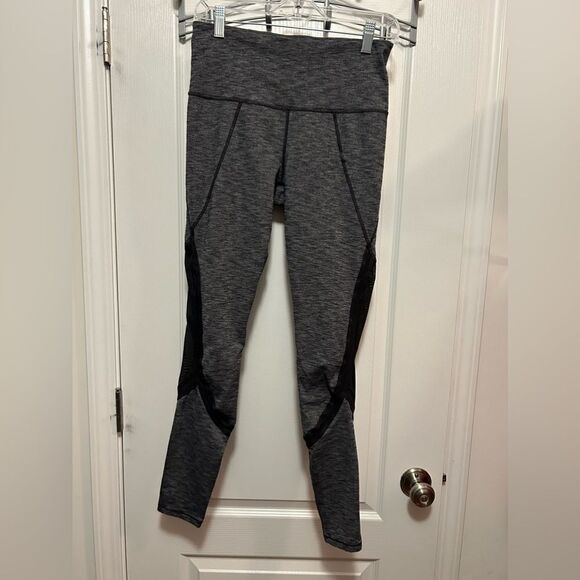 Athleta Pants - ATHLETA leggings with Mesh Panels women's M Heather grey athleisure athletic Gym